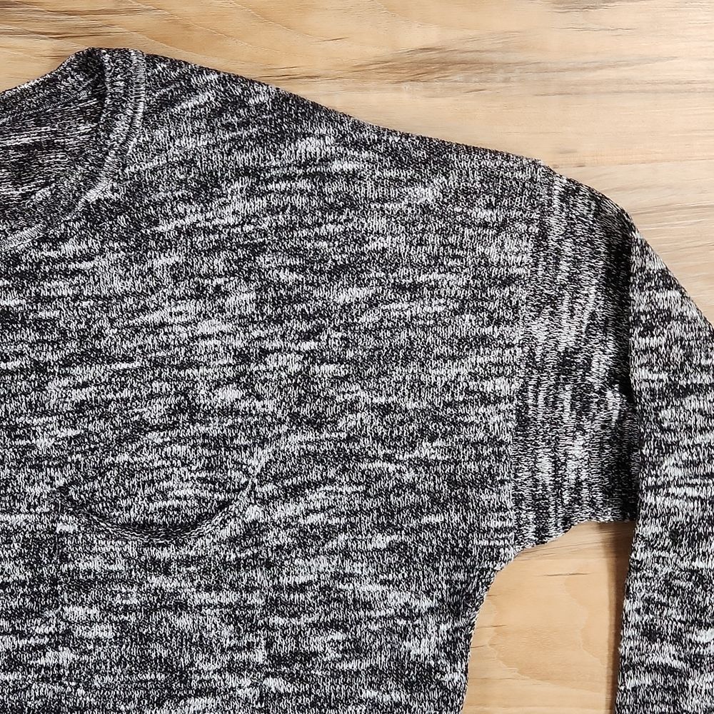 🐞H&M Divided Black Marled Lightweight Hi-Low Sweater Medium - Picture 4 of 11